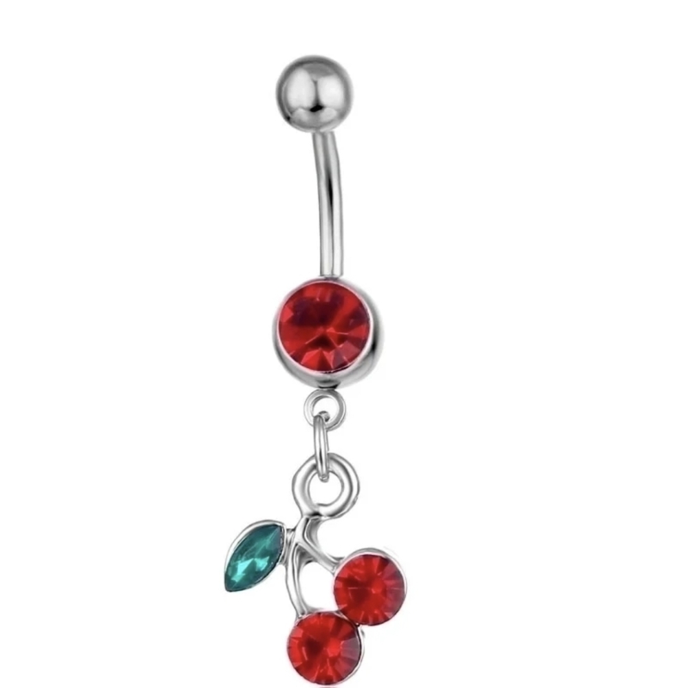 Cherry Belly Button Rings - Picture 3 of 4
